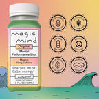 Magic Mind Focus Energy Drink Shots - No Jitters, Stress Relieving, Ashwagandha, Functional Mushrooms, Matcha Green Tea, Vitamin B12, Vitamin C - 2 FL Oz (30 Pack)