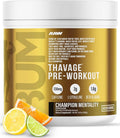 RAW Pre Workout Powder, Thavage (Champion Mentality) - Chris Bumstead Sports Nutrition Supplement for Men & Women - Cbum Pre Workout for Working Out, Hydration, Mental Focus & Energy - 40 Servings