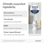 Activated Joint Support Supplement – Advanced Natural Joint and Muscle Relief for Women and Men – Glucosamine Chondroitin MSM & Green Lipped Mussel (90 Count)
