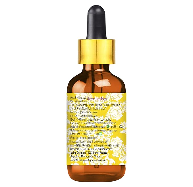 Deve Herbes Black Cumin Seed (Kalaunji) Oil (Nigella sativa) with Glass Dropper | Cold Pressed | Pure | For Diluting Essential oils | Hair, Skin & Massage | Lightweight | Unisex | 30ml (1 oz)
