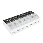 EZY DOSE Weekly (7-Day) Daily AM/PM Pill Case, Medicine Planner, Vitamin Organizer, Supplement Container, Small Pop-out Compartments, Designed for Travel, 2 Times a Day, Black and Clear Lids