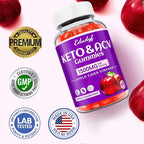 Keto Acv Gummies,Organic Apple Cider Vinegar Gummies,Keto Gummies,Gut Health for Women,Probiotics for Digestive Health,Metabolism,GMO Free & Vegan - 120 Count