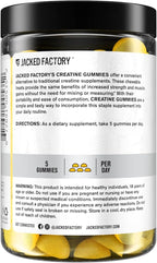 Jacked Factory Creatine Gummies 5g Daily Dose (1g per Gummy) - Creatine Gummy for Men and Women, Vegan-Friendly, Travel-Friendly, Third-Party Tested - 150 Gummies, Lemon