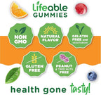 Lifeable Ashwagandha Gummies with Lemon Balm & Ginseng | Vegan Non GMO Ashwagandha Supplement | for Women and Men | 60 Gummies