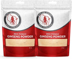 Red Panax Ginseng Powder with Natural Ginsenosides (16 oz)- Supports Healthy Energy, Vitality, Mood and More, Korean Panax Ginseng Root Powder for Smoothies, Coffee or Drinks (2 Packs)