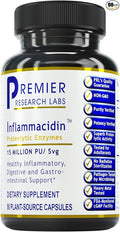 Premier Research Labs Inflammacidin - Digestive Enzymes, Papain from Papaya, and Bromelain Enzymes for Digestion, Plant Enzymes for Women & Men, Vegan Friendly - 90 Vegetarian Capsules