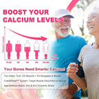2 Pack Calcium Citrate Gummies, Calcium Supplements for Women & Men, High Absorption Calcium Gummies with Vitamin D3, Magnesium & Zinc for Muscle, Bone & Immune Support, Strawberry Flavor