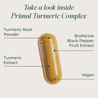 Primal Harvest 1 Pack, Primal Turmeric Complex w/Black Pepper Extract, Joint and Mobility Support Turmeric Supplement for Women & Men, 60 Capsules