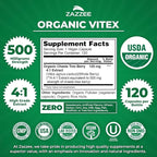 Organic Hormone Balance for Women | Organic Black Cohosh & Vitex Chasteberry Supplements for Women for Cycle Regulation Fertility Support & Overall Hormonal Balance | ISO Lab Tested (120 Servings)