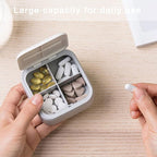 Small Pill Case, Cute Pill Box - Acedada Travel Daily Pill Organizer, Portable Pretty Pill Container for Purse Pocket, Compact Medicine Holder for Vitamins, Fish Oils, Supplements, White