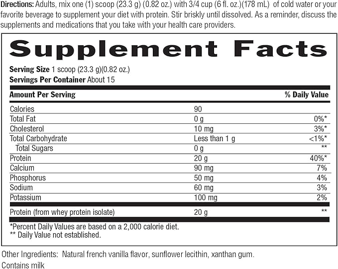 Biochem 100% Whey Isolate Protein - Natural Flavor - 12.3 Ounce, Preworkout & Immune Health - 20g Vegetarian Protein - Easily Digestible - Refreshing Taste - Keto Friendly & Easy To Mix…