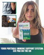 EZC Pak On The Go Immune System Booster with Echinacea, Vitamin C, Zinc, Immune Support Supplement, Immunity Vitamins for Adults, Travel-Friendly Packaging, Vegetarian, Gluten-Free