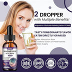 Magnesium Glycinate Liquid Drops 500mg, with Vitamin B6, Ashwagandha, L - Theanine, Chamomile, Magnesium Glycinate Supplement High Absorption for Sleep, Stress, Energy, Mood - Pomegranate Flavor