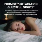 Natural Sleep Aid Gummies - Melatonin Free Supplement - Sleep+ Gummies for Adults - Promote Deep Restful Sleep Naturally Relaxing (60count)