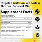 Magnesium L-Threonate Gummies for Adults & Kids 2000mg – Brain Supplements for Memory and Focus - Calm Magnesium Gummies for Improved Sleep and Healthy Mind - 60 Count (Pack of 1)