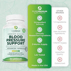 PurePremium Blood Pressure Supplements with Hawthorn Berry, Hibiscus, Garlic & Vitamin B12- Nitric Oxide Supplement for Normal Heart Health, Circulation Health & Blood Pressure Support - 90ct