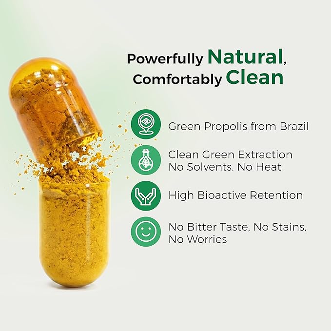 LABO Nutrition Brazilian Green Propolis Ultimate – Propolis Extract with 28mg Artepillin C and 5% Flavonoids Natural Bee Supplement for Immune, Brain Support High Concentrate Propolis, 60 Veg Capsx3
