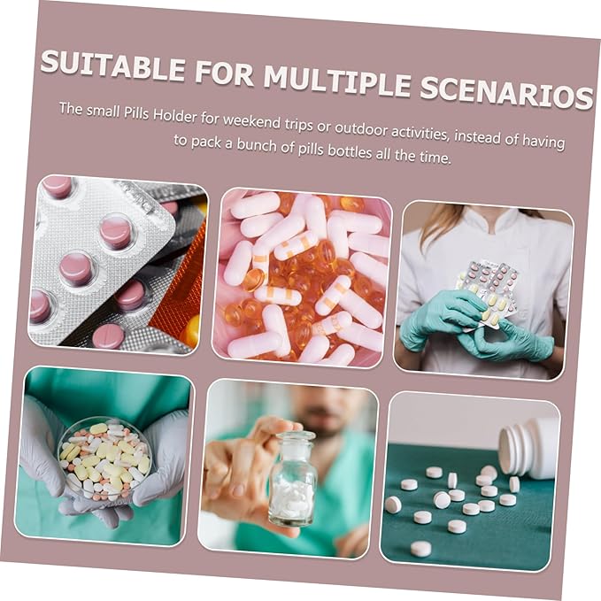 Portable Small Vitamin Organizer Case Aluminum Alloy Capsule Holder with Tight Seal Travel Medicine Container for Storage