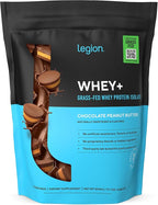 LEGION Whey+ Protein Whey Isolate from Grass Fed Cows (Chocolate Peanut Butter, 60 Servings) - Whey Protein Isolate Low Calorie, Non-GMO, Sugar Free, Lactose, Gluten Free, All Natural Protein Powder