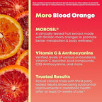 Morosil Clinically Tested C3G Supplement - Metabolism, Antioxidant, Wellness Support for Men & Women - 400mg Moro Red Orange Extract - 30 Veggie Capsules - Non-GMO, Gluten-Free, Vegan-Friendly
