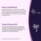 Doctor's Recipes Biotin 10,000 mcg, Hair Growth, Healthy Skin & Nails, Energy Metabolism, Vegetarian-Friendly Biotin, with Coconut Oil, Non-GMO, 3 Month Supply, 90 Vegetarian Softgels
