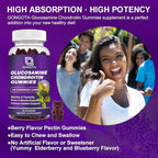 Glucosamine Chondroitin Gummies - 1- Pack, Extra Strength 1500mg Glucosamine with MSM & Elderberry, Flexibility Support, Best Cartilage & Immune Support Supplement for Men and Women - 60 Gummies