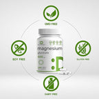 Deal Supplement Magnesium Glycinate 500mg, 480 Veggie Capsules | 100% Chelated for Easy Absorption | Essential Mineral Supplement | Non-GMO, Gluten-Free