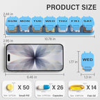 Extra Large Weekly Pill Organizer - Waterproof 7-Day Pill Box, Portable Vitamin & Supplement Case, Easy to Open Design, Ideal for Travel a nd Daily Medication Management (Blue)