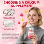 Calcium Citrate Gummies 1200mg Chewable Calcium Supplement for Women & Men, Supports Bone, Muscle & Immune Health, Sugar-Free, Non-GMO, Gluten-Free, Natural Raspberry Flavor, 120 Count