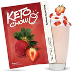 Keto Chow Natural Strawberry | Keto Meal Replacement Shake Powder | Nutritionally Complete | Low Carb | Delicious Easy Meal Substitute | Protein Rich You Choose The Fat | Single Meal Sample