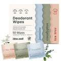 Dew Well Refreshing Deodorant Wipes, Refresh Body Deodorant Wipes, A Fresh Start When You’re On the Go, Aluminum, Paraben, and Sulfate Free, Variety Pack (Tea Tree, Eucalyptus, Jasmine)