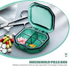 iplusmile 4 Compartment Pill Box, Moisture Proof Travel Pill Organizer Casefor Pocket Purse, Daily Portable Medicine Case for Vitamin, Fish Oil, Supplement