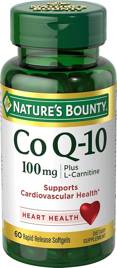 Nature's Bounty CoQ10, Supports Heart Health, 100mg Plus L-Carnitine, 60 Softgels