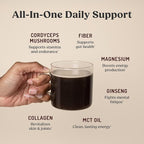 Bulletproof Dark Chocolate Energy Collagen Protein, 19.3 Ounces, Caffeine-Free Fuel with Vitamins and Antioxidants, Blend with Ginseng, Magnesium, Cordyceps Mushroom
