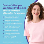 Doctor's Recipes Probiotics for Women, Akkermansia Muciniphila, Prebiotics, Cranberry, D-Mannose, Iron, Folate, VC, B6, B12, 60 Billion CFU, Vaginal, Digestive, Immune Health, 30 Vegan Capsules