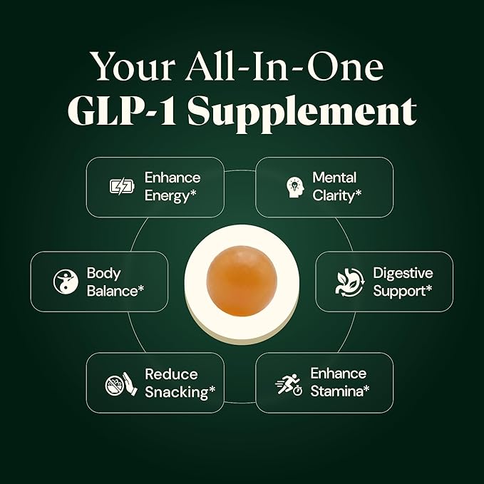 8-in-1 GLP-1 Supplement for Women and Men | Hunger & Metabolism Support Gummy with Akkermansia, Turmeric & Resveratrol, (Mango Pineapple Gummy)