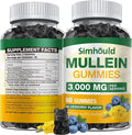 Simhould 1 Pack Sugar Free 3000MG Mullein Gummies - Lung Cleanse, Mullein Leaf Extract Supplement for Respiratory, Organic Mullein Drops with Quercetin & Bromelain for Lung, Digestive Health & Immune