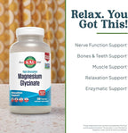 KAL Magnesium Glycinate, New & Improved Fully Chelated High Absorption Formula with BioPerine, Bisglycinate Chelate for Stress, Relaxation, Muscle & Bone Health Support, 60 Servings, 240 VegCaps