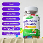 Potassium Citrate Gummies, High Potency Potassium Supplement for Adults Women & Men, Support Leg Cramps & Muscle Health, Sugar-Free, Mixfed Fruit Flavor, 60 Count