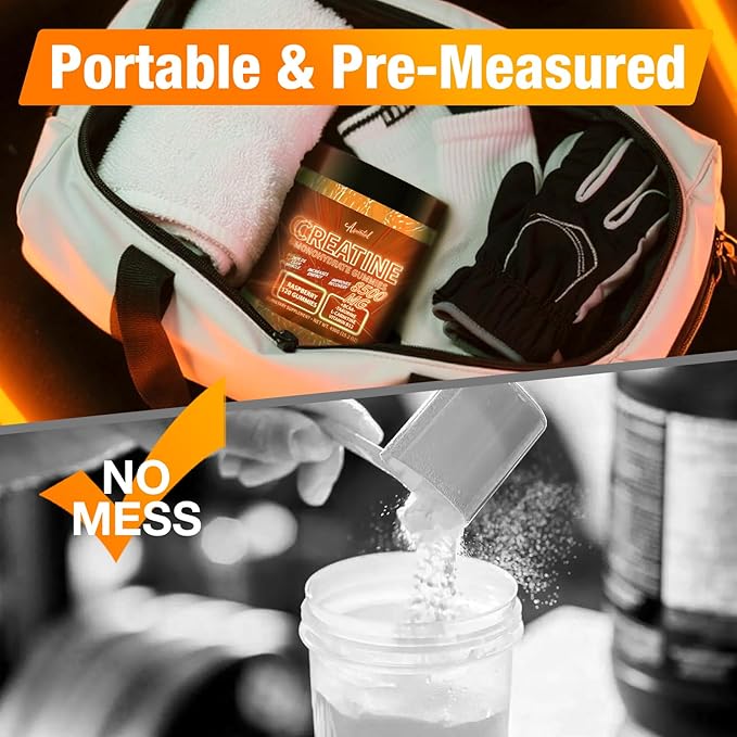 Creatine Monohydrate Gummies Complex 8500 MG for Men & Women, Creatine Monohydrate Supplement for Muscle Growth, Strength & Energy Support, Pre Workout Gummies 120 Count Mango Flavor