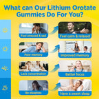 Lithium Orotate Gummies 5mg, Low Dose Lithium Supplements with Magnesium & NAC for Mood & Stress Relief, Gentle & Highly Absorbable, Sugar Free, Vegan, Pectin, Pineapple, 60 Chews
