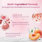 Peach Leaf Feminine Wash For intimate area Hygiene and Itchy, pH Balanced Body Wash with Lactic Acid For Sensitive Skin, Gentle Hydration, Odor Neutralization & Daily Hygiene, 220ml/7.44oz