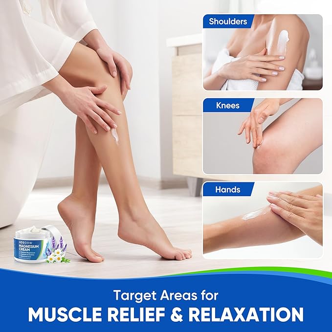 Topical Magnesium Cream for Sleep – Soothing Magnesium Lotion for Legs, Feet, and Body – Infused with Natural Herbal Extracts – 4.2oz / 120ml