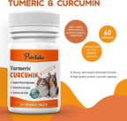 Turmeric Curcumin for Dogs – Hip & Joint Support, Heart & Immune Health Supplement, Immune System Booster, Joint Care for All Breeds & Ages, 60 Chewable Tablets