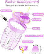 Pill Organizer,Pill Dispenser with 7 Large Compartments,Portable Pill Box for Travel, Anti-Mix Design & Wide Opening Design, Easy Access to Vitamin Dispenser, Includes 20 Blank Stickers(Purple)