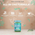 Clean Nutra Sea Moss Gummies Black Seed Oil Chlorella Ashwagandha Root Hair Growth Skin Glow Irish Sea Moss Elderberry Burdock Manuka Honey Trace Minerals Detox 60 Gummy Vitamins Sea Glow Supplement