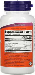 NOW Foods Hyaluronic Acid 100mg 60 VegiCaps (Pack of 2)