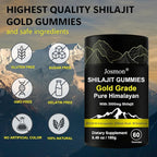 Shilajit Gummies, Himalayan Pure Shilajit Gummies Gold Grade, No Added Sugar, 85+ Trace Minerals, Ashwagandha, Gokshura, Energy and Immune Support, Gold
