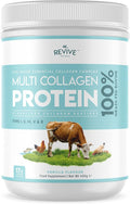 Revive Naturals Vanilla Multi Collagen Protein Powder - 400g - Unsweetened - 5 Types of Collagen Peptides - Hydrolyzed Grass Fed Bovine, Wild Caught Marine & Free-Range Chicken - Keto Approved