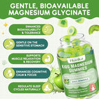 Magnesium Glycinate Gummies for Kids: Calm Magnesium Supplement for Kids & Adults with Zinc Citrate, GABA, Chamomile, Vitamin B6 & C - Sleep, Relaxation & Focus, Green Apple & Kiwi Flavor 120ct